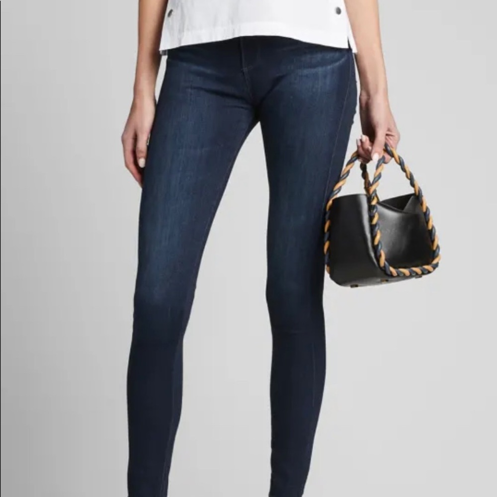 AG Jeans The Farrah High Rise Skinny Dark Blue Size 26